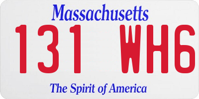 MA license plate 131WH6
