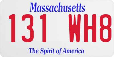 MA license plate 131WH8