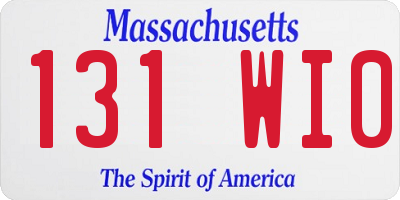 MA license plate 131WI0