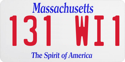 MA license plate 131WI1