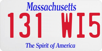 MA license plate 131WI5