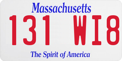 MA license plate 131WI8