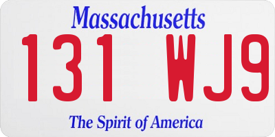 MA license plate 131WJ9
