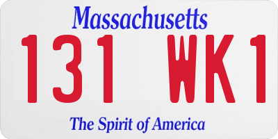 MA license plate 131WK1