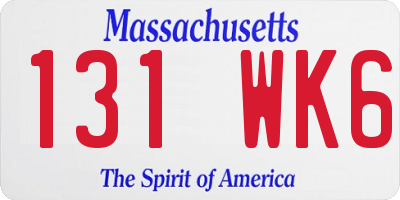 MA license plate 131WK6