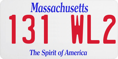 MA license plate 131WL2