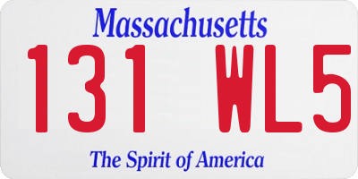 MA license plate 131WL5