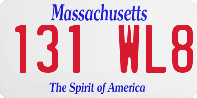 MA license plate 131WL8