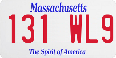 MA license plate 131WL9