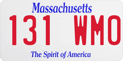 MA license plate 131WM0