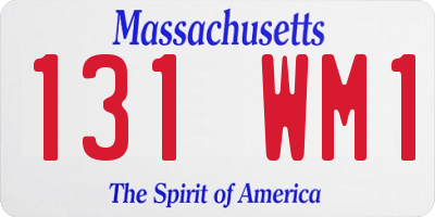 MA license plate 131WM1