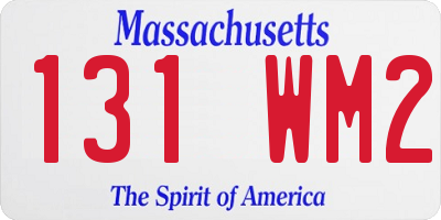 MA license plate 131WM2