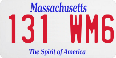 MA license plate 131WM6