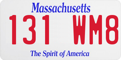 MA license plate 131WM8