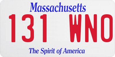 MA license plate 131WN0