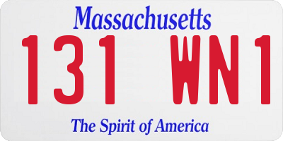 MA license plate 131WN1