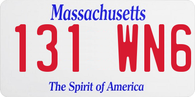 MA license plate 131WN6