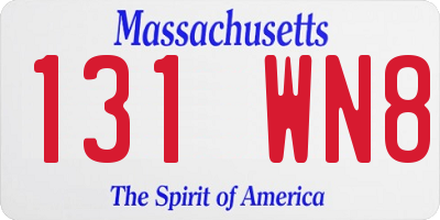 MA license plate 131WN8