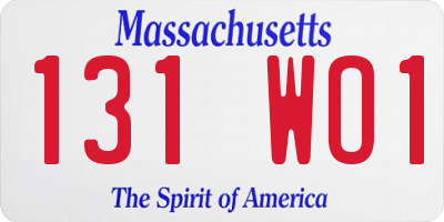 MA license plate 131WO1