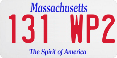 MA license plate 131WP2