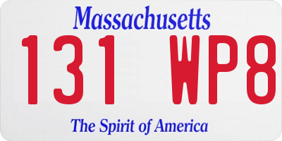 MA license plate 131WP8