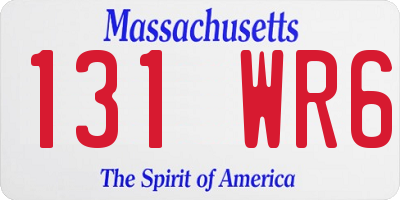 MA license plate 131WR6