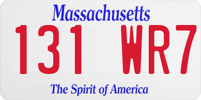 MA license plate 131WR7