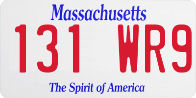 MA license plate 131WR9