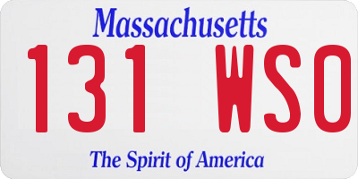 MA license plate 131WS0