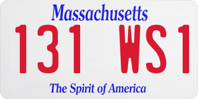 MA license plate 131WS1