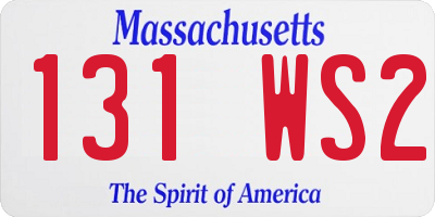 MA license plate 131WS2