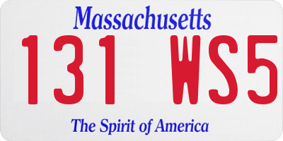 MA license plate 131WS5