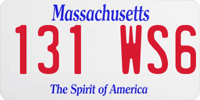 MA license plate 131WS6
