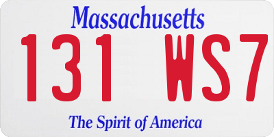MA license plate 131WS7