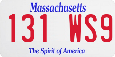 MA license plate 131WS9