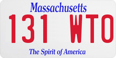 MA license plate 131WT0