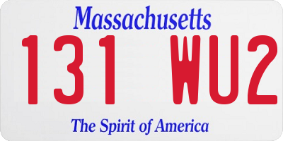 MA license plate 131WU2