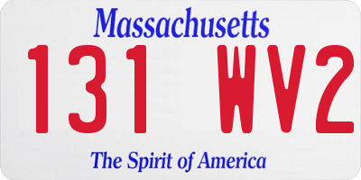 MA license plate 131WV2