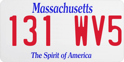MA license plate 131WV5