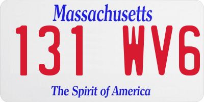 MA license plate 131WV6