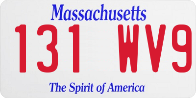 MA license plate 131WV9