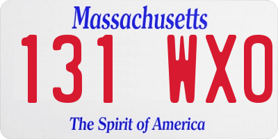 MA license plate 131WX0