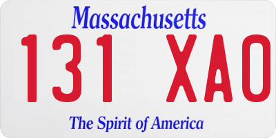 MA license plate 131XA0