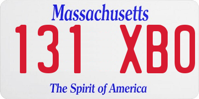 MA license plate 131XB0