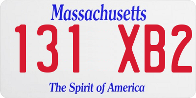 MA license plate 131XB2