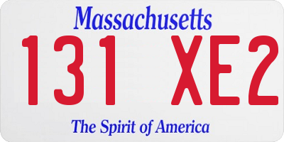 MA license plate 131XE2