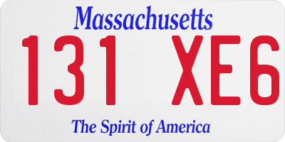 MA license plate 131XE6