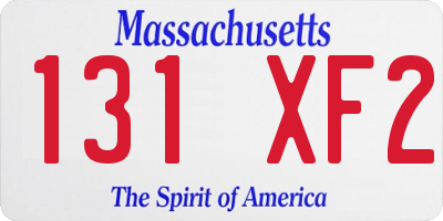 MA license plate 131XF2