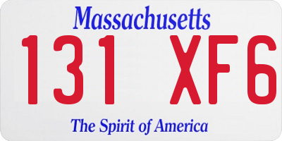 MA license plate 131XF6