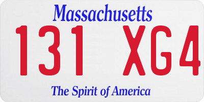 MA license plate 131XG4